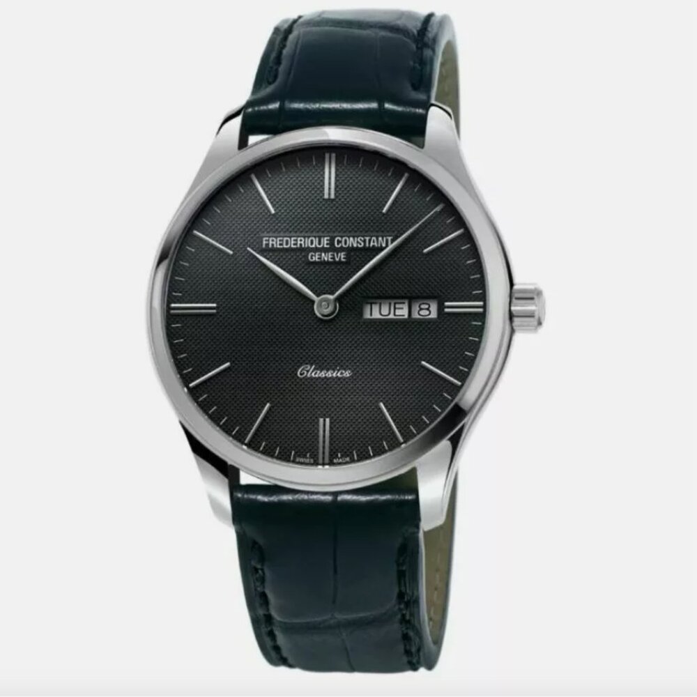 Men's Swiss Frederique Constant Leather Watch NEW